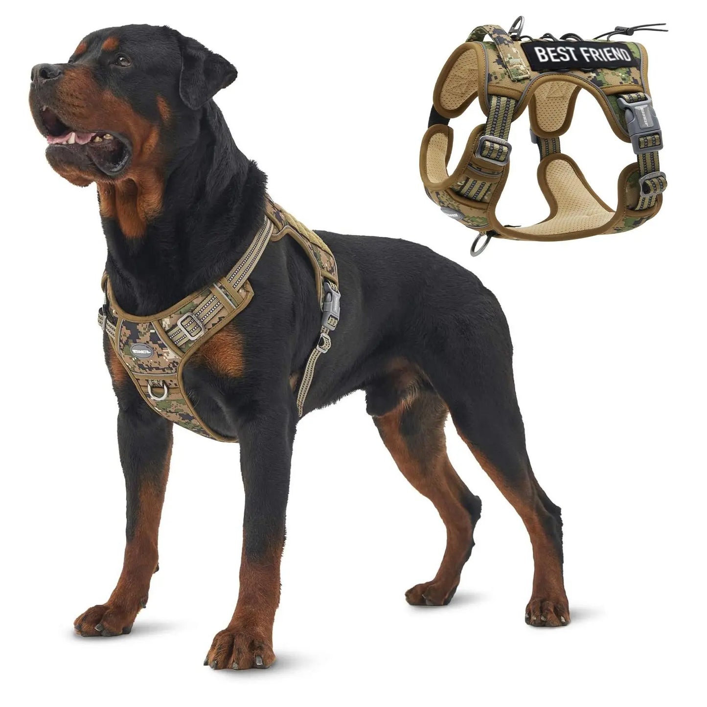 【#Summervibes #Petlovers】Auroth Tactical Dog Harness – Universal Harness, Walking Harness & Safety Harnesses for Small to Large Dogs, Durable Reflective, Easy to Control, No Pull Adjustable Pet Harness, Pet Supplies
