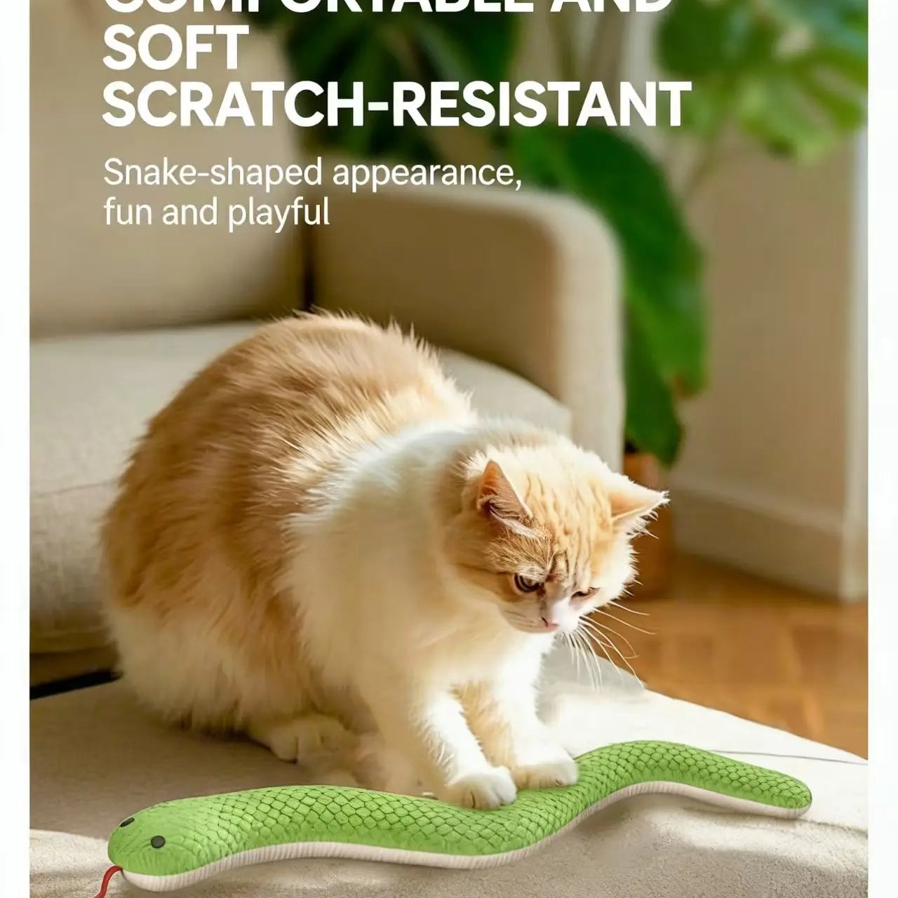 Pet Toy Small Snake Dog Chew Toy, Durable Plush Squeaky Paper Cat Toy, Self-Entertaining Stress Relief Pet Supplies