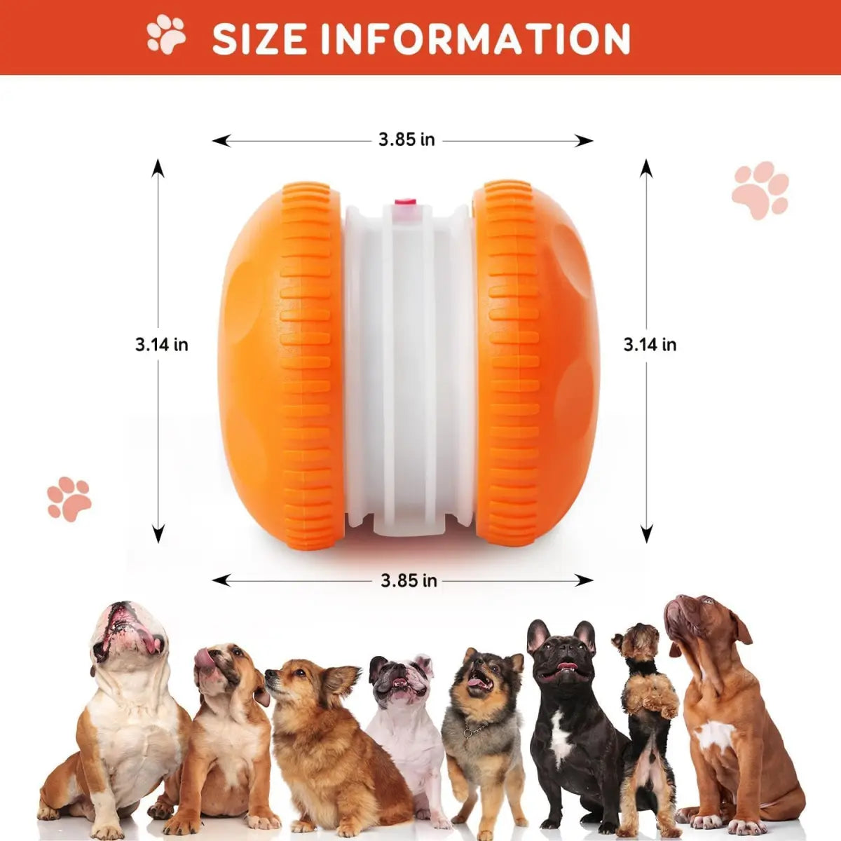 Interactive Dog Ball, Random Path Electric Automatic Moving and Rolling Dog Toy with Rope for Small Medium Large Dogs, Motion-Activated Dog Stimulation Toy for Boredom Relief