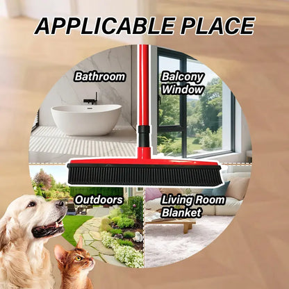 Pet Carpet Cleaning Brush - Powerful Hair & Dust Removal, Hands-Free Cleaning, Rubber Scraper for Floors/Windows/Sofas, Multi-Functional for Dog/Cat Hair & Window Cleaning Summervibes