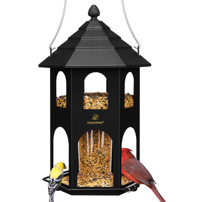 [Summervibes]Kingsyard Spring Migration 2026 Metal Bird Feeder for Backyard Nature Watching 4Lb Large Capacity with Circular Perch Durable Weather-Resistant Design