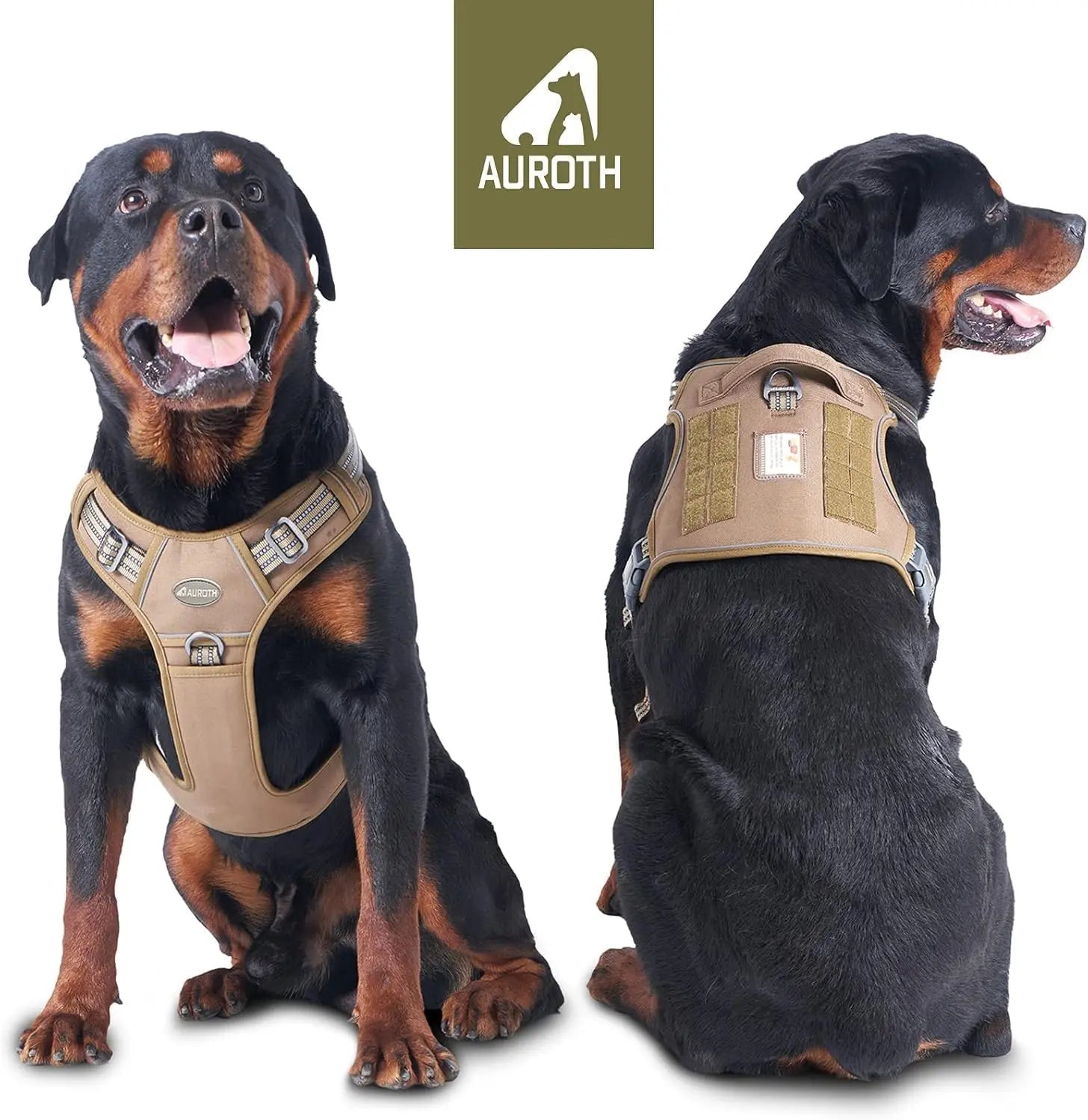 【#Summervibes #Petlovers】Auroth Tactical Dog Harness – Universal Harness, Walking Harness & Safety Harnesses for Small to Large Dogs, Durable Reflective, Easy to Control, No Pull Adjustable Pet Harness, Pet Supplies