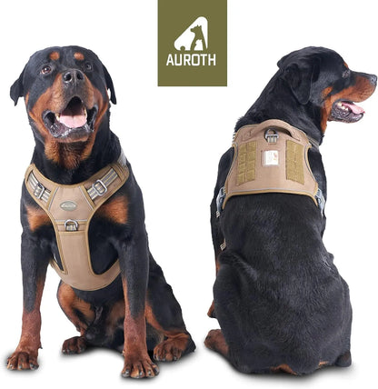 【#Summervibes #Petlovers】Auroth Tactical Dog Harness – Universal Harness, Walking Harness & Safety Harnesses for Small to Large Dogs, Durable Reflective, Easy to Control, No Pull Adjustable Pet Harness, Pet Supplies