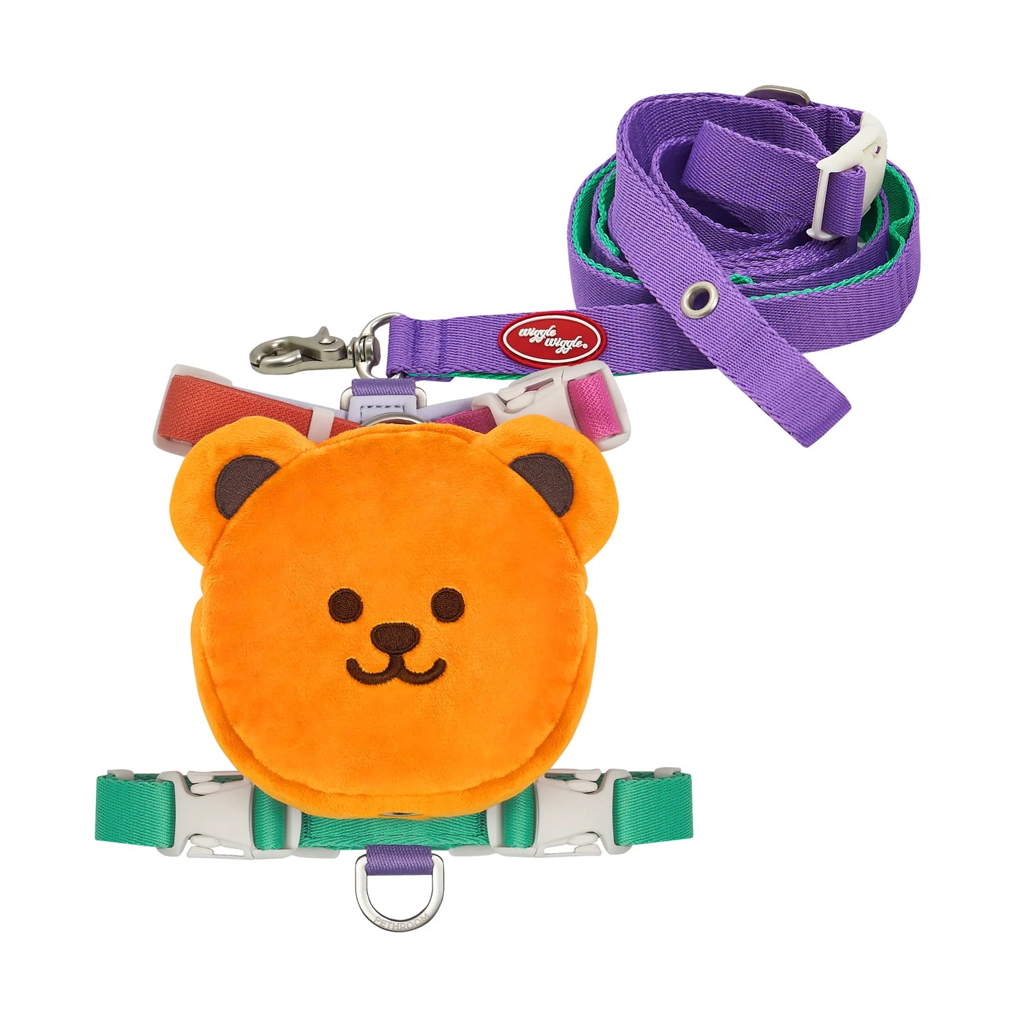 PETHROOM X Wiggle Wiggle Backpack Harness & Leash Set for Dogs - Wiggle Bear